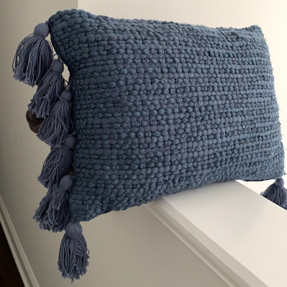 French Blue woven accent pillow